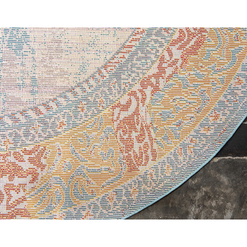 Abstract Indoor Rug, Round 4'