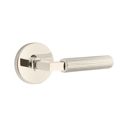 Emtek Select Passage Interior Mortise w/ Disk Rosette & L-Square Stem, Straight Knurled Lever