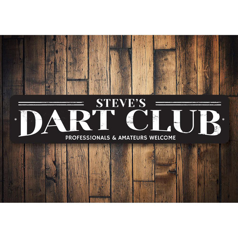 Plaque en aluminium Dart Club, H 4 po x l 18 po x P 0,04 po