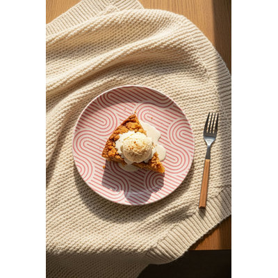 Elegant Porcelain Dessert Plate Set (6 Pieces) | 7.9 x 7.9 x 0.8 inches | Dishwasher & Microwave Safe | Vibrant Pink, Blue & Green Colors | Perfect for Serving Desserts, Appetizers & More | 100% Durable Porcelain
