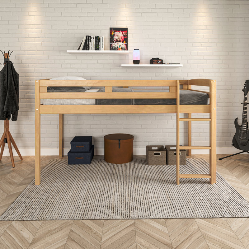 Alique Solid Wood Loft Bed by Mack & Milo, Twin, Light Oak