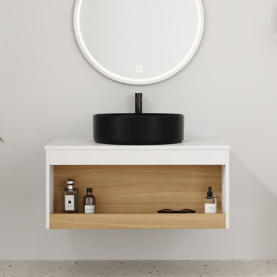 Ensemble de meuble-lavabo flottant 30 po - Design mural peu encombrant avec vasque