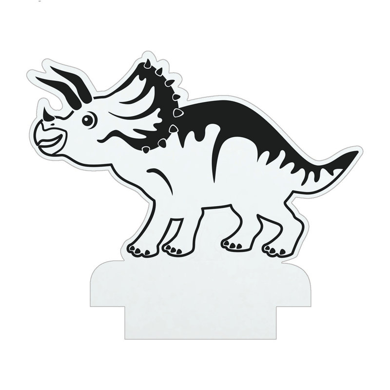 Veilleuse à DEL Triceratops avec nom personnalisé gravé au laser sur un insert en acrylique