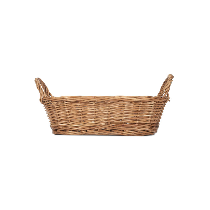 Lily Manor Wicker Oval Tray Basket with Handles