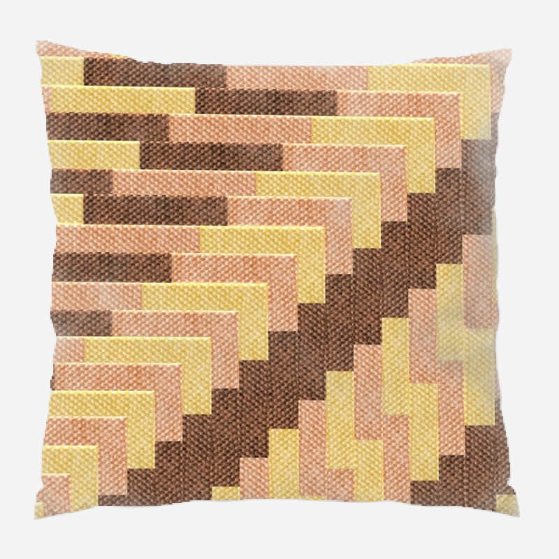Fabric Geometric Microsuede Reversible Throw Pillow