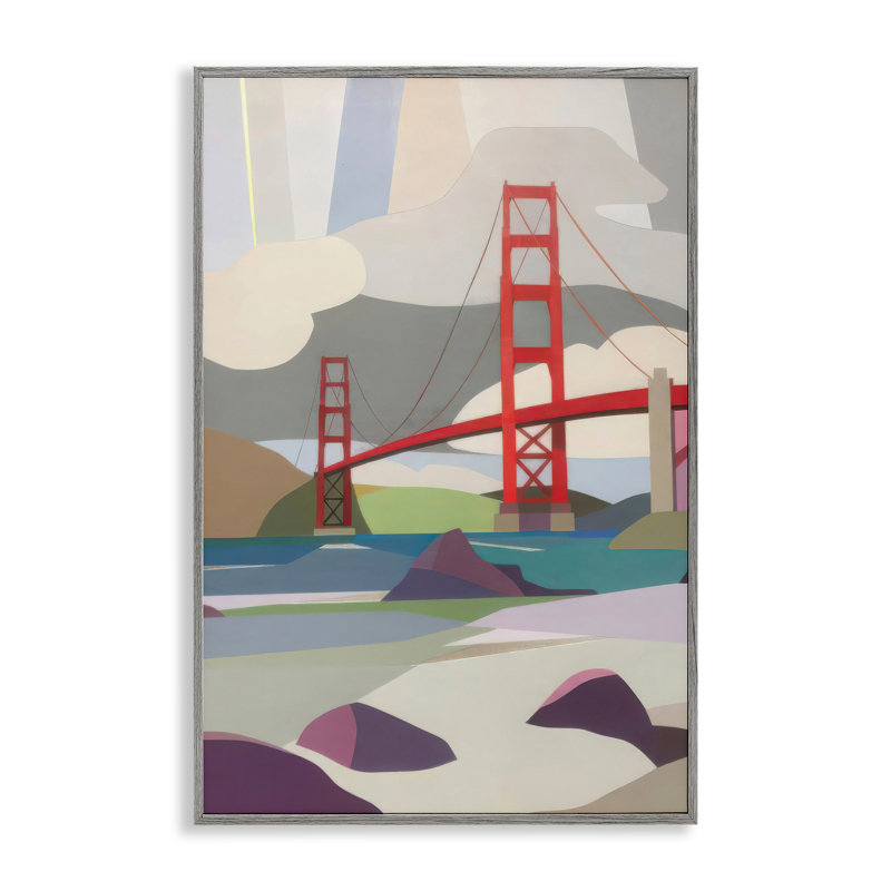 «Golden Gate Bridge», giclée par Melba Browne, H 24 po x l 16 po, Estampe numérique Farmhouse