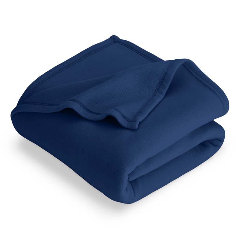 Couverture polaire légère, Bleu foncé, Double / Grand