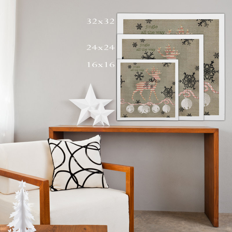 «Burlap Reindeer», impression, H 24 po x l 24 po x P 1,5 po, Toile tendue