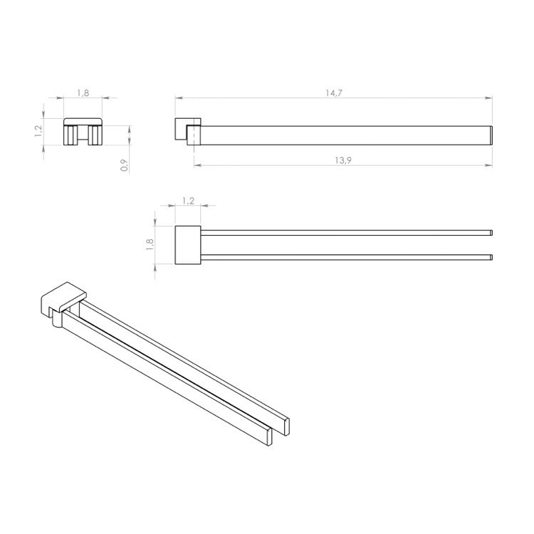 Barre à serviettes murale double 13,9 po pivotante Leverette, Chrome