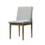 Chaises de salle à manger de style Mid-Century 2 pièces, rembourrées en gris sur ton naturel, chaise à structure moderne (2), structure en tons de bois, assise en tissu, base en bois massif