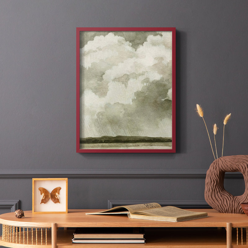 «Big Dark Sky I», reproduction encadrée - bois massif, Cadre simple rouge, H 10 po x l 8 po