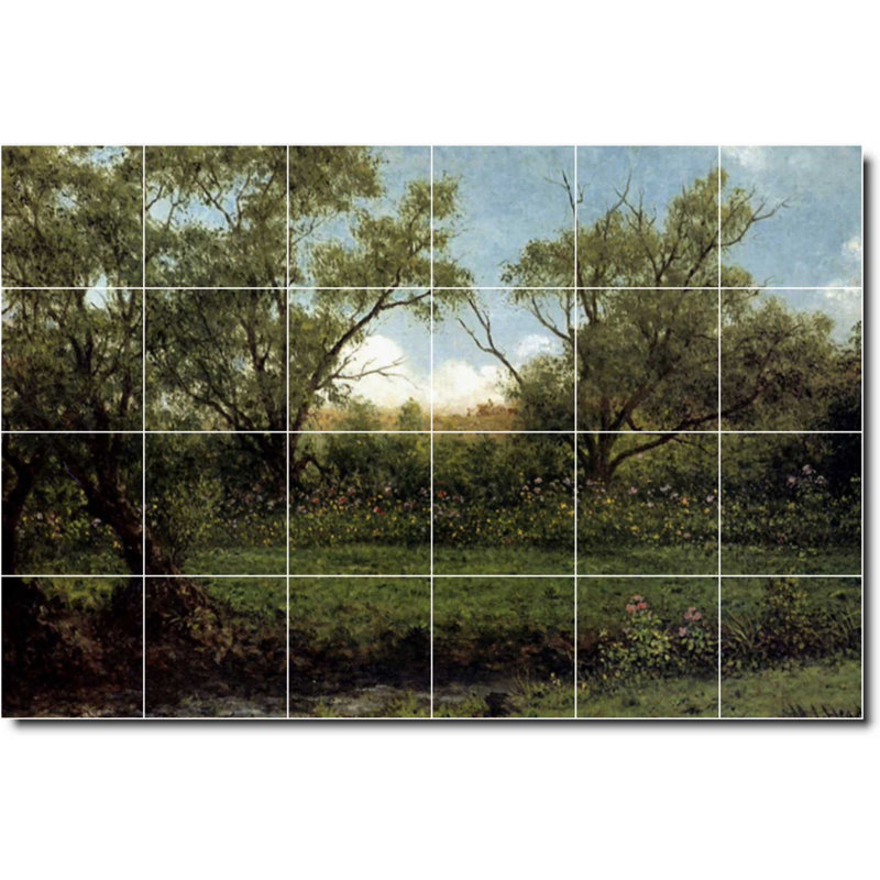 Carreau de céramique décorative 36 po x 24 po 6 po x 6 po, Paysage 04177