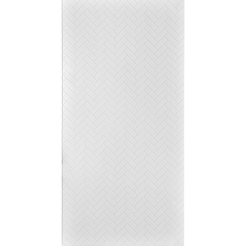 Chevron MirroFlex x 8 pi Panneaux muraux PVC PVC 3D - Blanc brillant (32 pieds carrés / feuille)