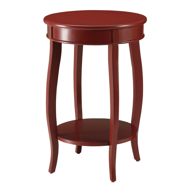 Side Table With Bottom Storage - Exudes Timeless Class Crafted Wood Shelf Versatile For Different Settings From, Red