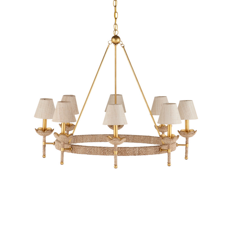 Vichy 8 - Light Dimmable Wagon Wheel Chandelier