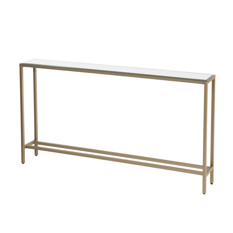 Adolphus Glass Top Console Table, 30" H x 56" W x 8" D
