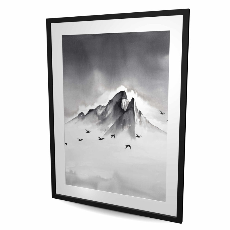 Mountain peak - Framed Matted Print for Bedroom Decor