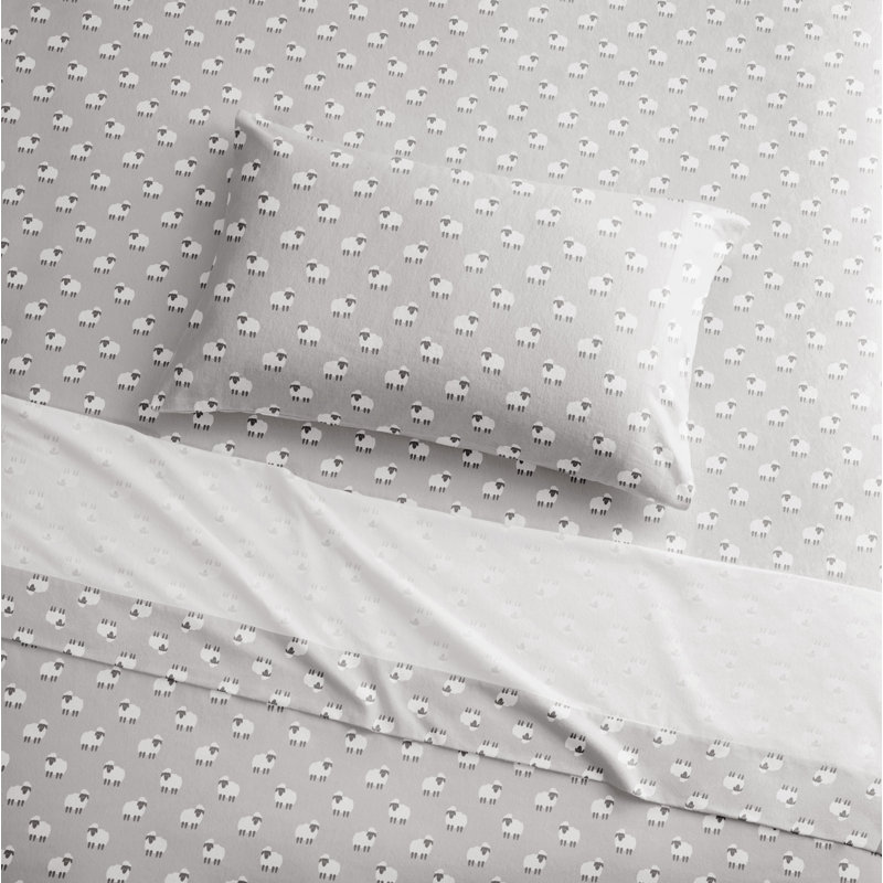 Flannel Animal Print Sheet Set, Queen