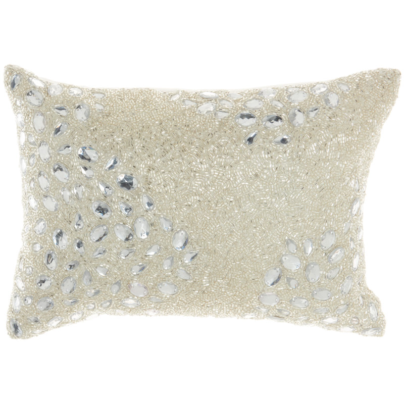 Appliqued Throw Pillow, Silver