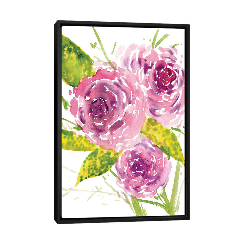 «Bouquet Rose I» par Melissa Wang - Impression sur toile tendue sur châssis, H 26 po x l 18 po x P 1,5 po, Pas de tapis