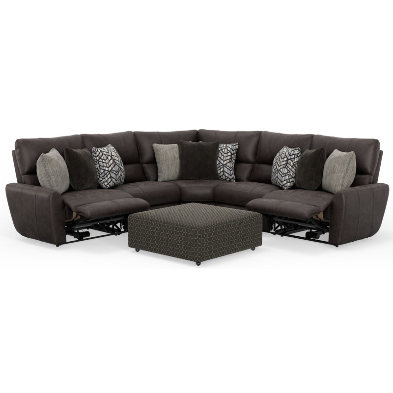 Canapé modulaire inclinable électrique 3 pièces Norihisa avec 1 repose-pieds cocktail