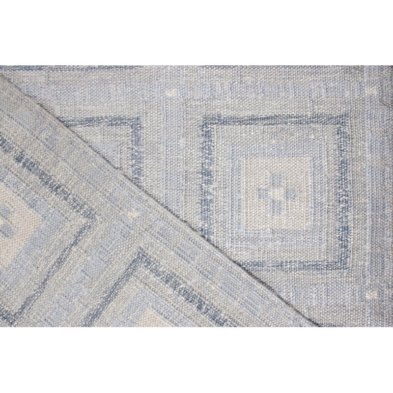 Scandinavian Silk Geometric Area Rug, Rectangle 12' x 15'