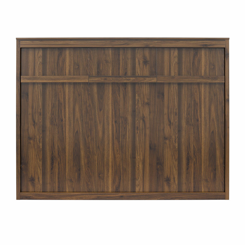 Lit escamotable double Warnke, Noyer