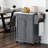Kitchen Island Storage Trolley With Stainless Steel Counter, Drawer, Towel Rack, Spice Shelf In Gray Rolling Trolley, Countertop, Rack -