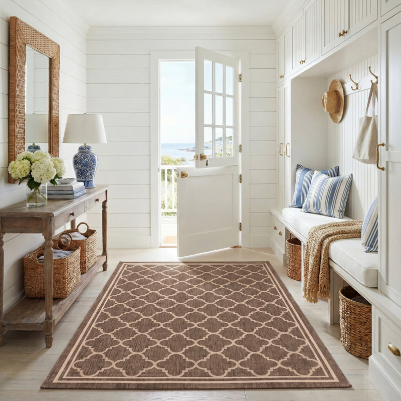 Tapis intérieur / extérieur Arneshia, Rectangle 5 pi 3 po x 7 pi 7 po
