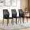 Ensemble de 3 chaises de salle à manger noires de 37 pouces de hauteur: dossier ergonomique en polyuréthane, combinant confort et style. Mélange parfaitement confort et élégance, ajoutant plus de confort et de style à l'heure du repas.