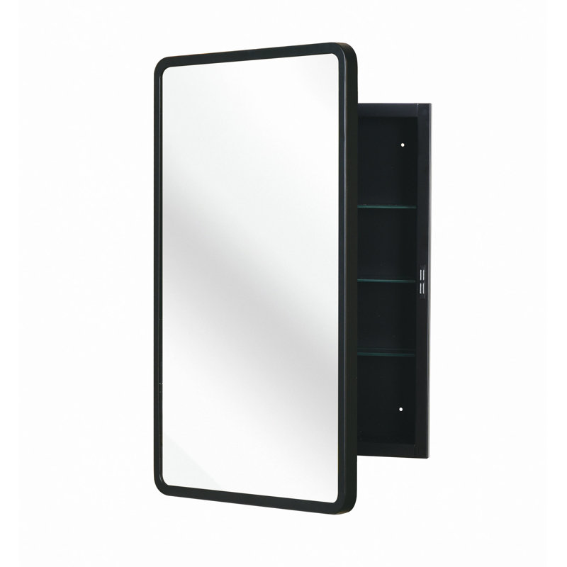 Armoire à miroir murale encastrée en métal