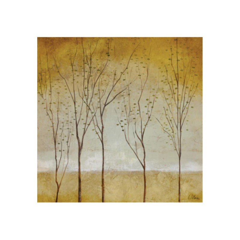 Cinq arbres par Albert Williams - impression, Couche de verre, H 36 po x l 36 po x P 1,5 po