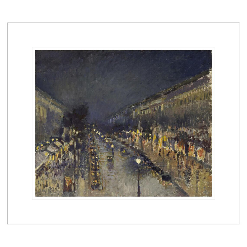 «The Boulevard Montmartre at Night» par Camille Pissarro, impression giclée sur cadre, H 17,75 po x l 20,25 po