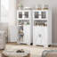 Armoire de cuisine 54 po avec portes en verre et tablettes réglables, huche de rangement autoportante Farmhouse-771587063