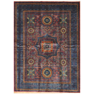 One-of-a-Kind 5'9" X 8' Wool Area Rug Red/Navy/Yellow