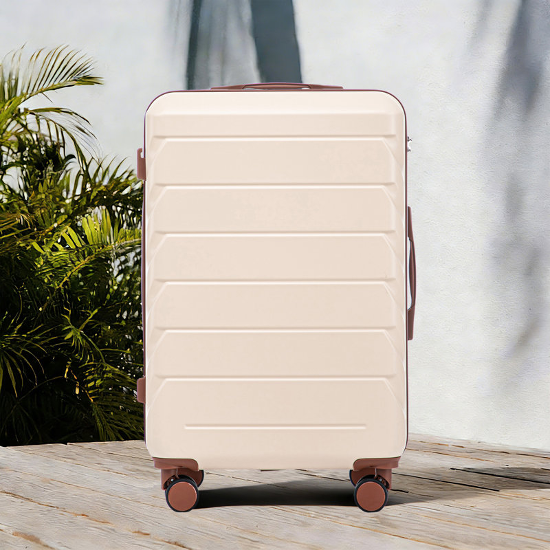 Grand bagage à carreaux en plastique dur 28 pouces ABS - Surface résistante aux égratignures et quatre roues multidirectionnelles