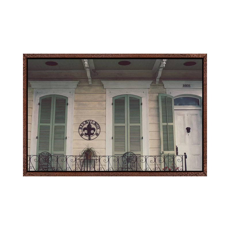 Bienvenue 1 Piece Wall Art on Canvas, 45.72cm H x 66.04cm W x 3.81cm D, Classic Brown Wood Framed