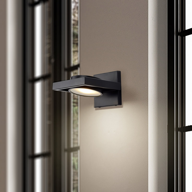 Garridan Dimmable LED Bath Sconce, Textured Black