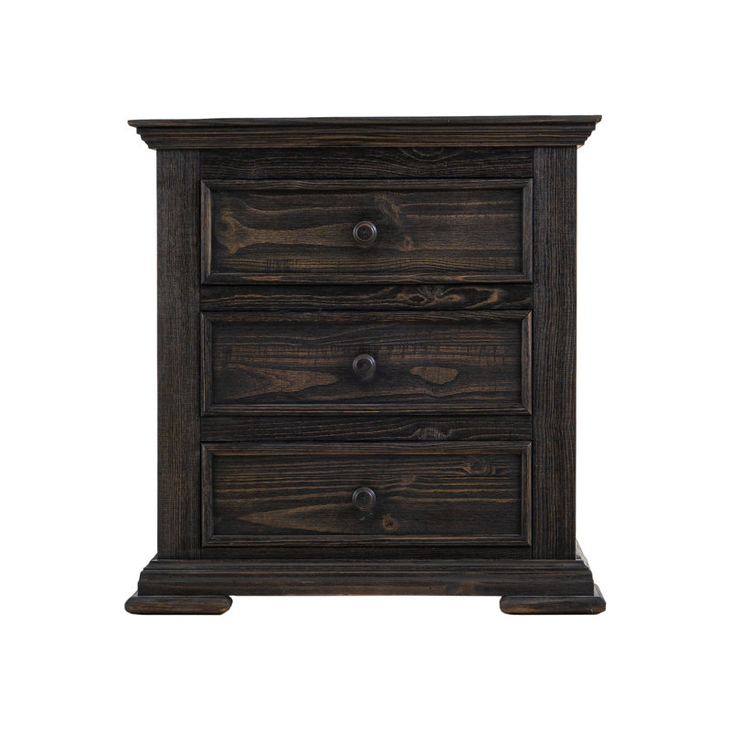 Table de chevet 3 tiroirs Terra Dark