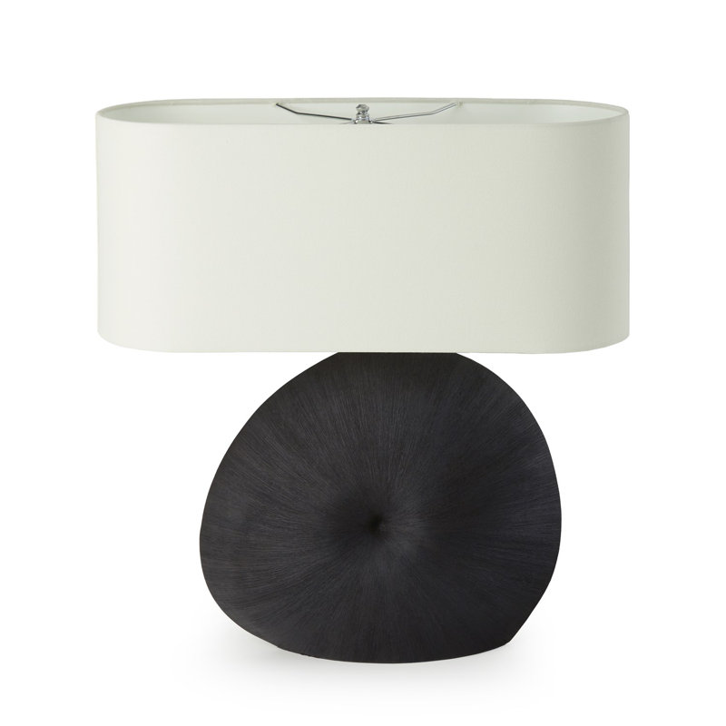 Lampe de table en céramique Melino, Céramique texturée noir mat