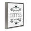 Cadre flottant café avec emblèmes floraux, design par Lucille Price-1493297626-1493297629