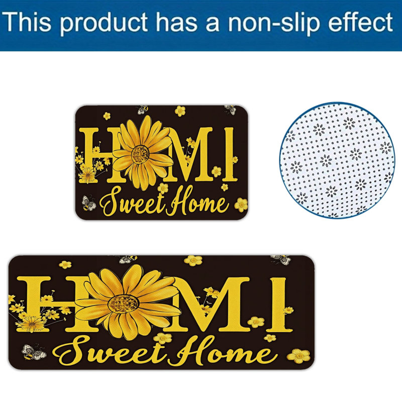 Tapis de cuisine 2 pièces Sunflower Bee Home Sweet Home