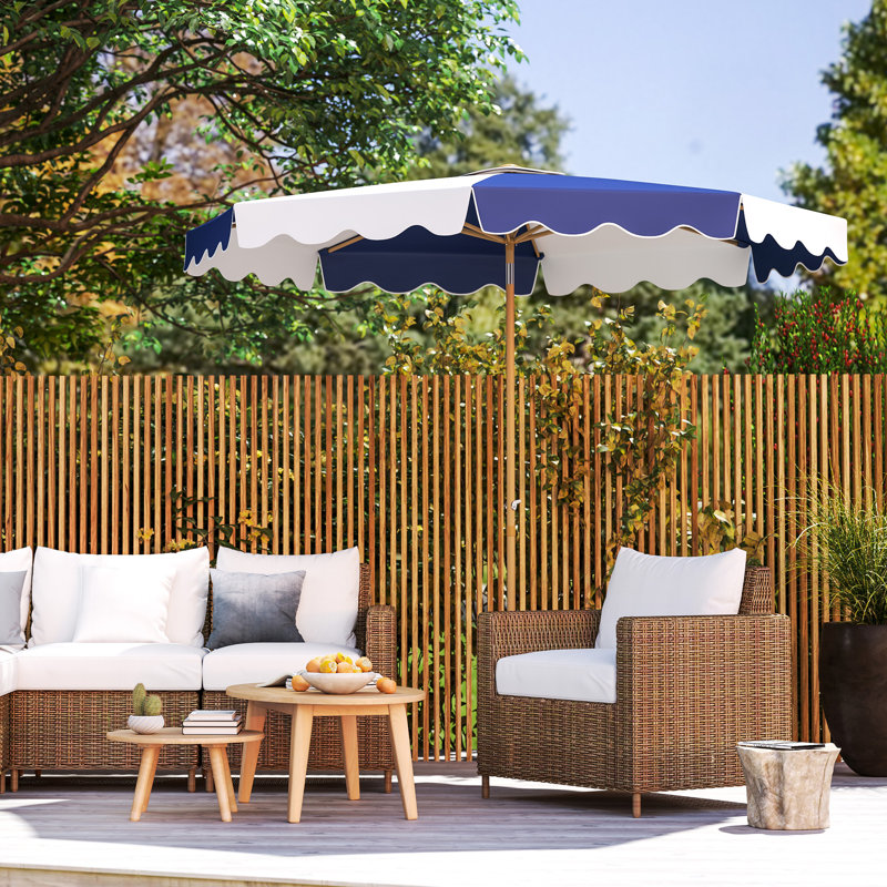 Parasol de patio 9 pi, parasol inclinable UPF 50+ avec manivelle, couleur mixte