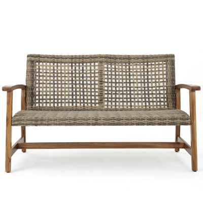 With Iron Accents And Solid Wood Construction Outdoor Strong Frame Seat