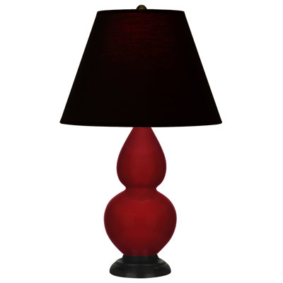 Small Double Gourd Accent Lamp - Sangria, Deep Patina Bronze - Lavender, Plum Shade