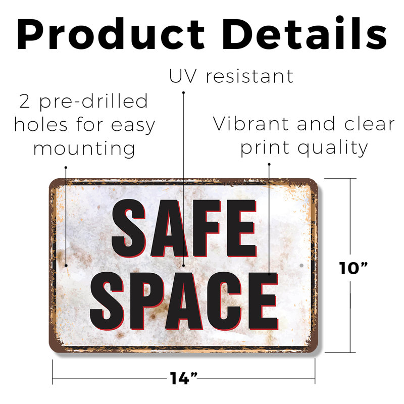 Panneau en plastique Safe Space Street 10 po x 14 po
