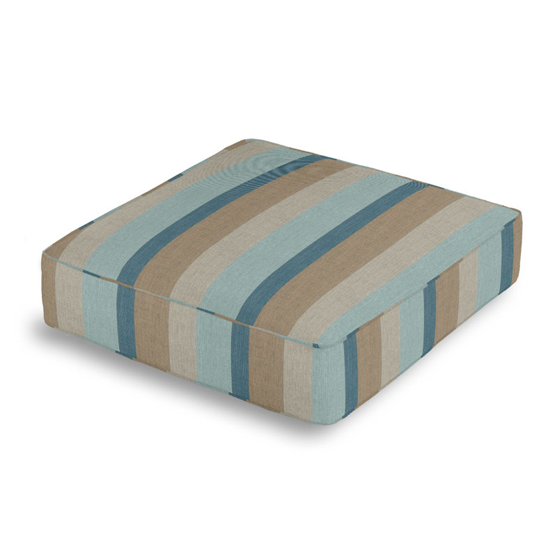 Square Indoor/Outdoor Pillow Cover & Insert, Blue/Tan