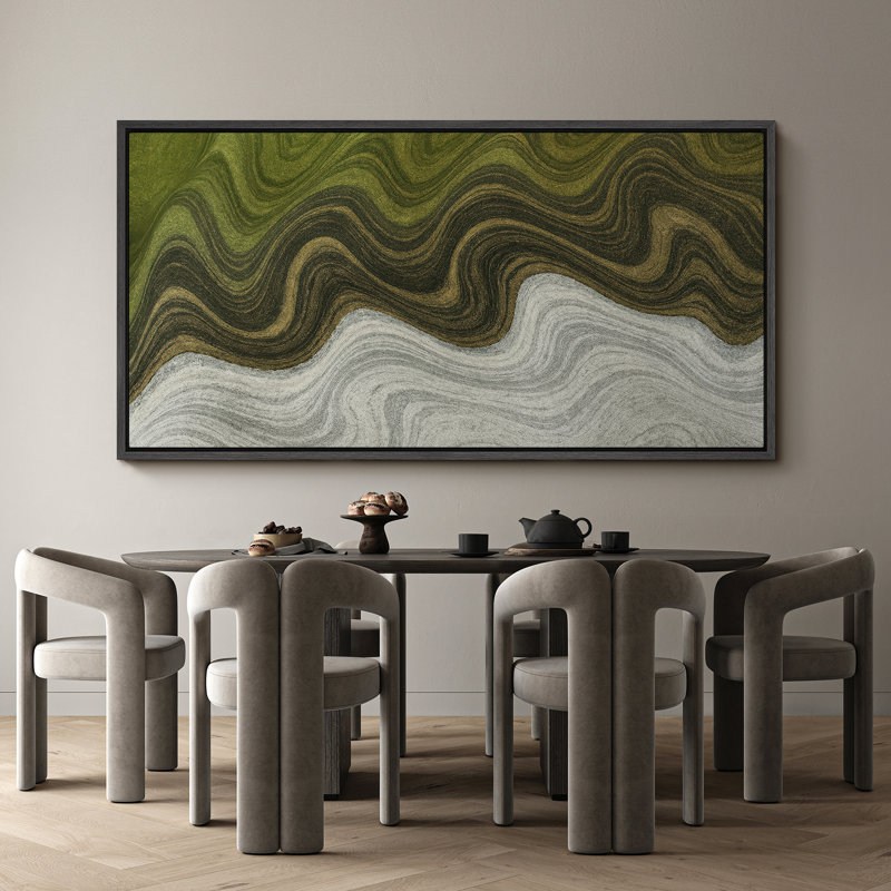 Grande impression sur toile encadrée, impression de paysage abstrait pour la décoration intérieure moderne, Noir