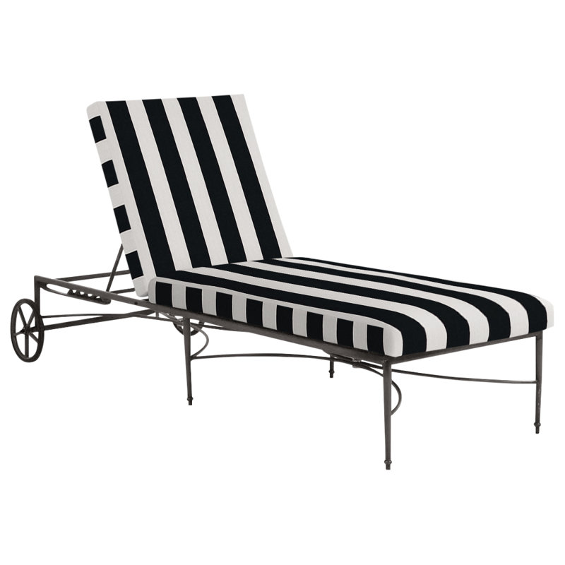 Chaise longue en aluminium Roma, Cabana à rayures minuit, Pas de soudure