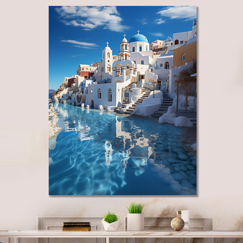 Grèce, Grèce, Égée, réflexions - Grèce, art mural, H 20 po x l 12 po x P 1 po